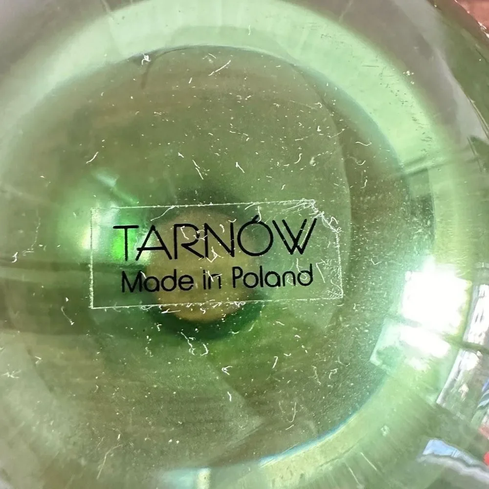 Tarnow Fine Crystal Art Glass Flower‎ Vase Made in Poland Emerald Green 4.5" - Picture 6 of 6